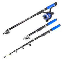 Load image into Gallery viewer, 2.1m Portable Fishing Rod Combo Spinning Reel Pole Set w/Bag and tackle
