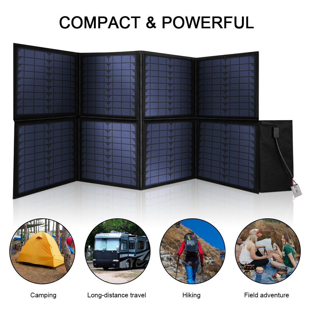 120W 12V Foldable Solar Panel Kit Portable Generator Charger Power Station USB
