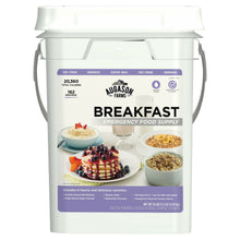 Load image into Gallery viewer, Breakfast Food Supply Bucket 162 serving 6 Variety 4 Gal Pail
