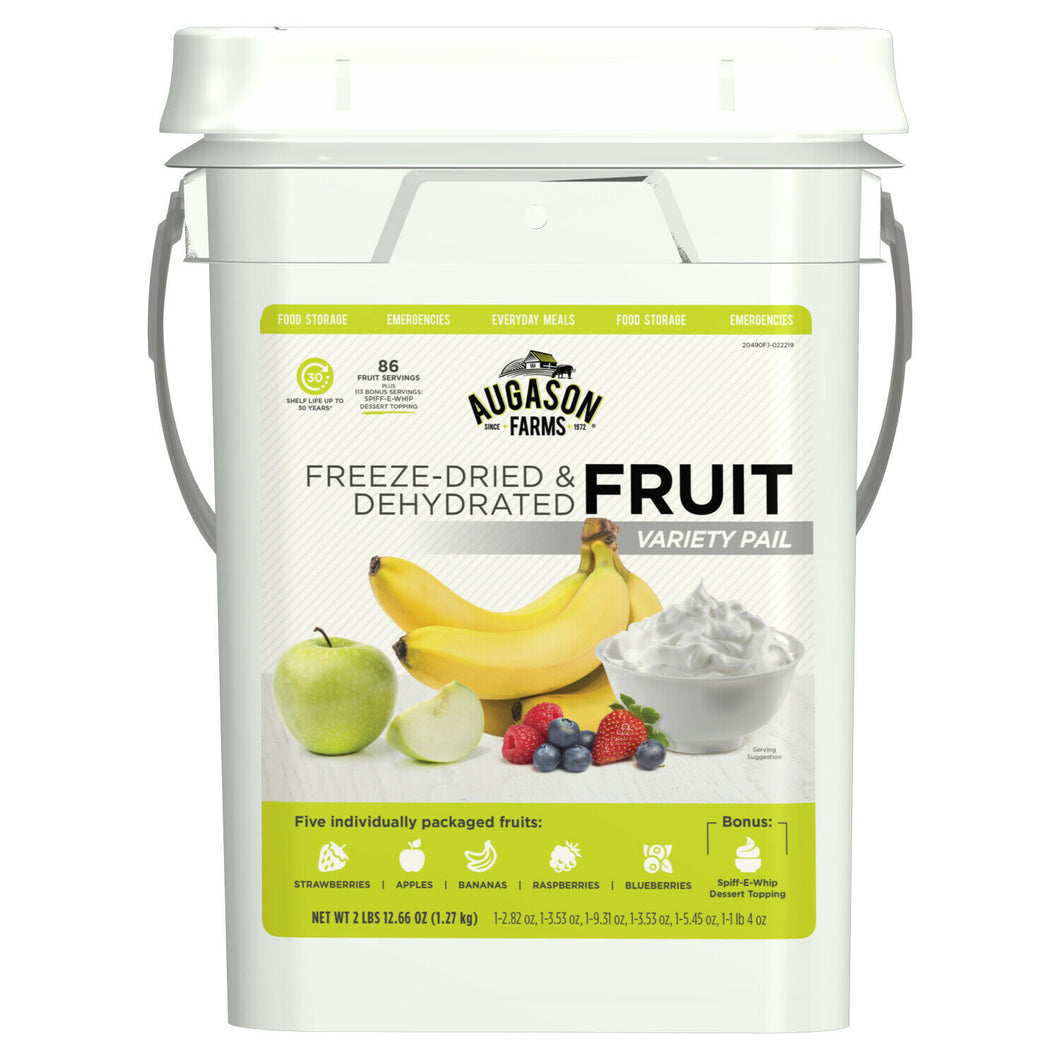 Food Supply Kit Bucket 4 Gallon Fruit Rations Freeze Dried