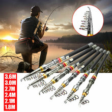 Load image into Gallery viewer, Carbon Fiber Telescopic Fishing Rod Sea Saltwater Portable Spinning Pole
